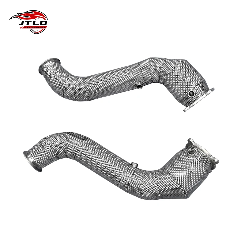 

JTLD 304 Stainless Steel Catless Exhaust Downpipe With Heat Shield For McLaren 720S 4.0T Down Pipes Test Pipes ExhaUST Pipes