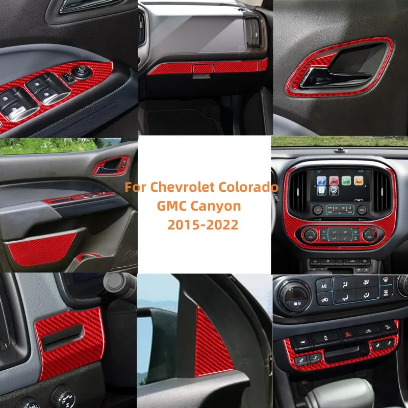 

Car Interior Carbon Fiber Sticker Gear Shift Water Cup Panel For Chevrolet Colorado GMC Canyon 2015-2022 Accessories