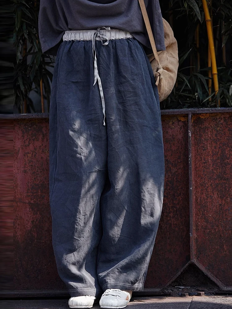 

Women Casual Linen Trousers New Arrival 2025 Spring Vintage Style Plain Color Loose Comfortable Female Harem Pants M1270