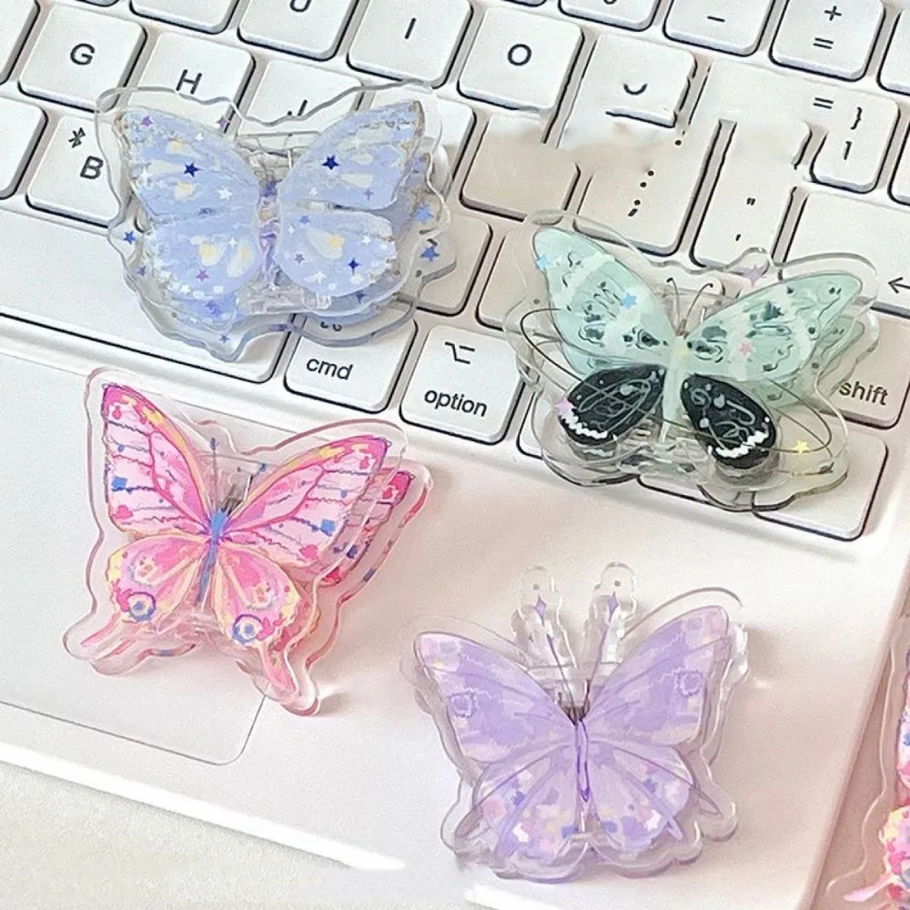 

Gradient Butterfly Acrylic Paper Clip Y2k Paperclip Cute PP Clip Bookmark Decorative Cartoon Memo Clip Photo Clamp