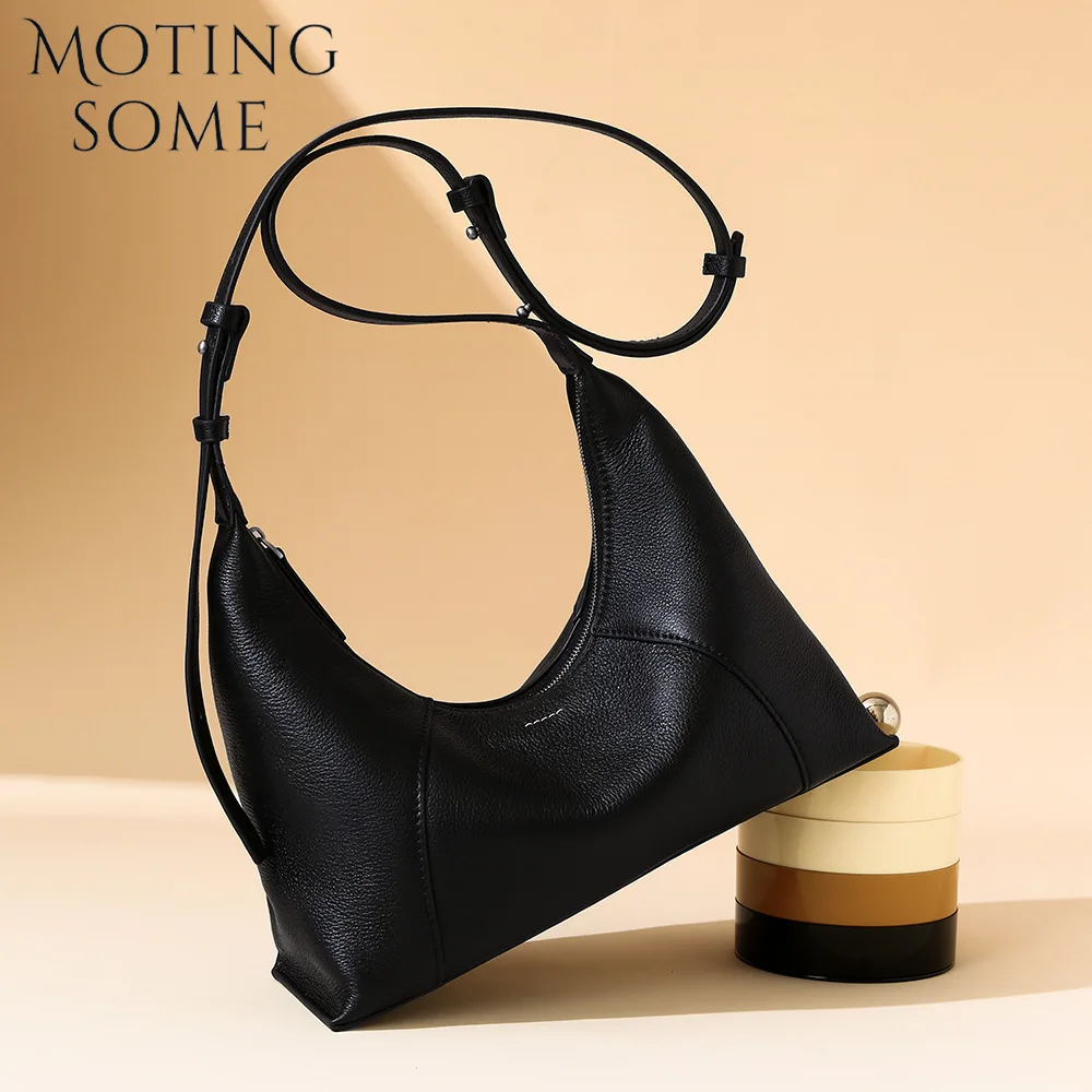 

Motingsome Natural Leather Woman Underarm Shoulder Bags Soft Cowhide Messenger Tote Mini Daily Purses Small Casual Tote 2025 New