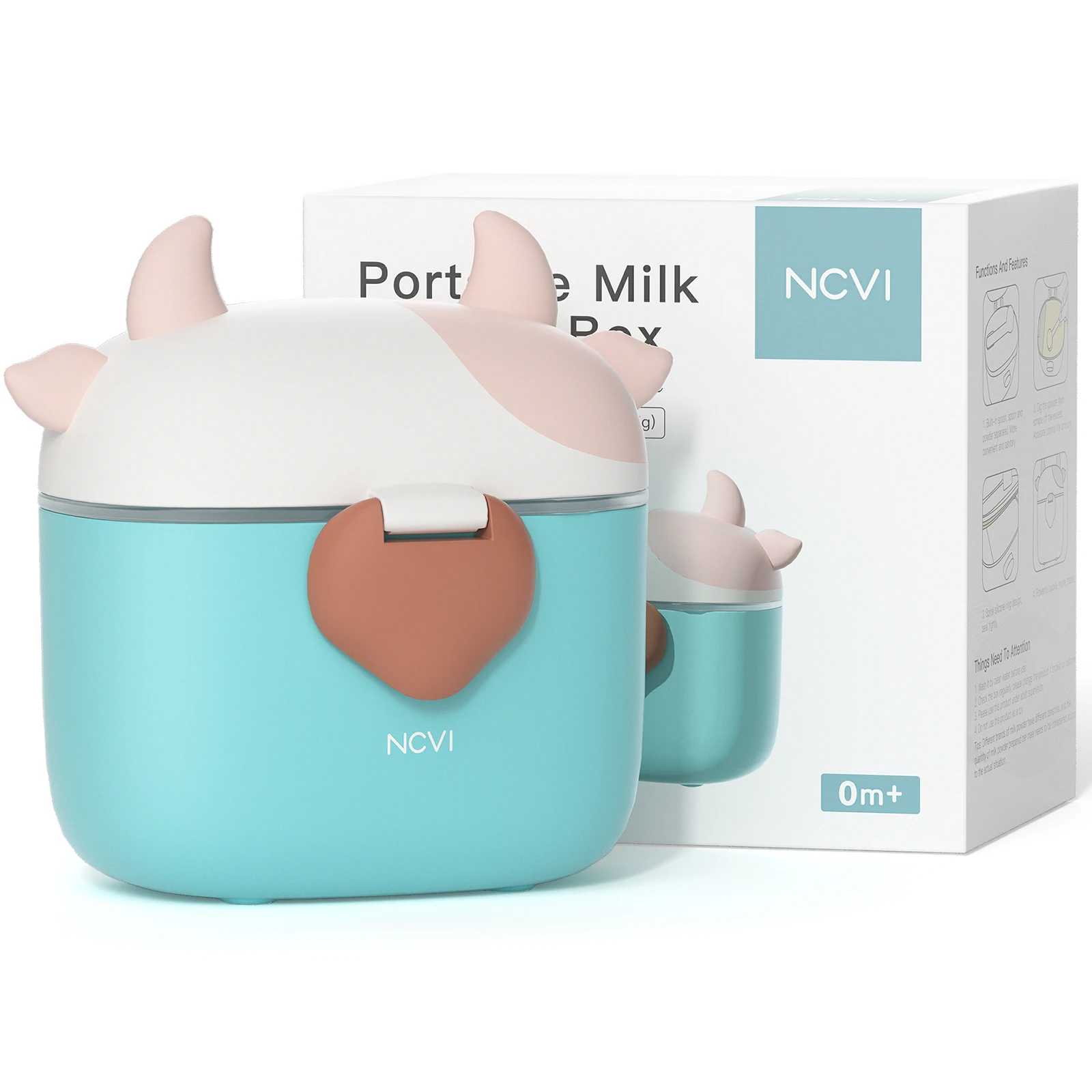 NCVI Dispensador de Fórmulas para Bebés con Cuchara Contenedores de Fórmula de Almacenamiento Portátil para Viajes Contenedor de Alimentos para Frutas, Snacks