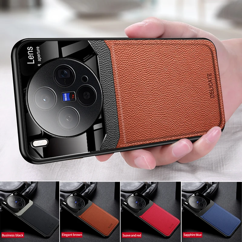 EUCAGR Luxus Acryl Leder Fall Für VIVO X300 Pro X300Pro Kamera Schützen Telefon Zurück Abdeckung für VIVO X300 Rahmen Coque