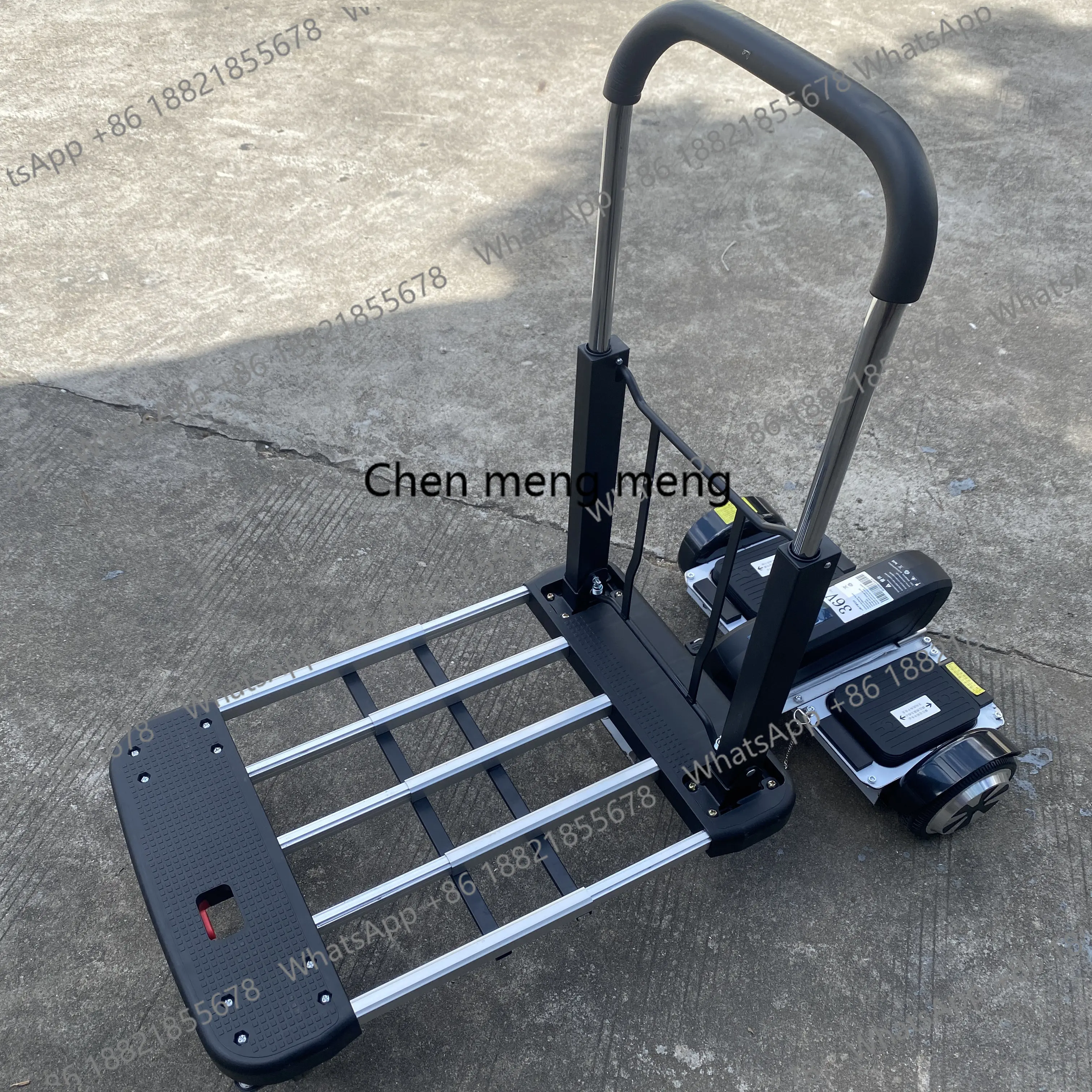 Somatosensory electric trolley, truck folding and pulling goods, stall warehouse trolley