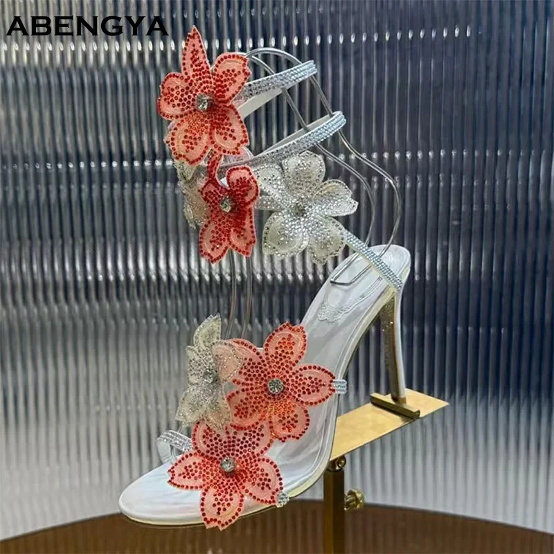 

Летние пикантные сандалии-гладиаторы на высоком каблуке, женские модельные туфли с ремешком на щиколотке и кристаллами, дизайнерские свадебные туфли для выпускного вечера, женские туфли