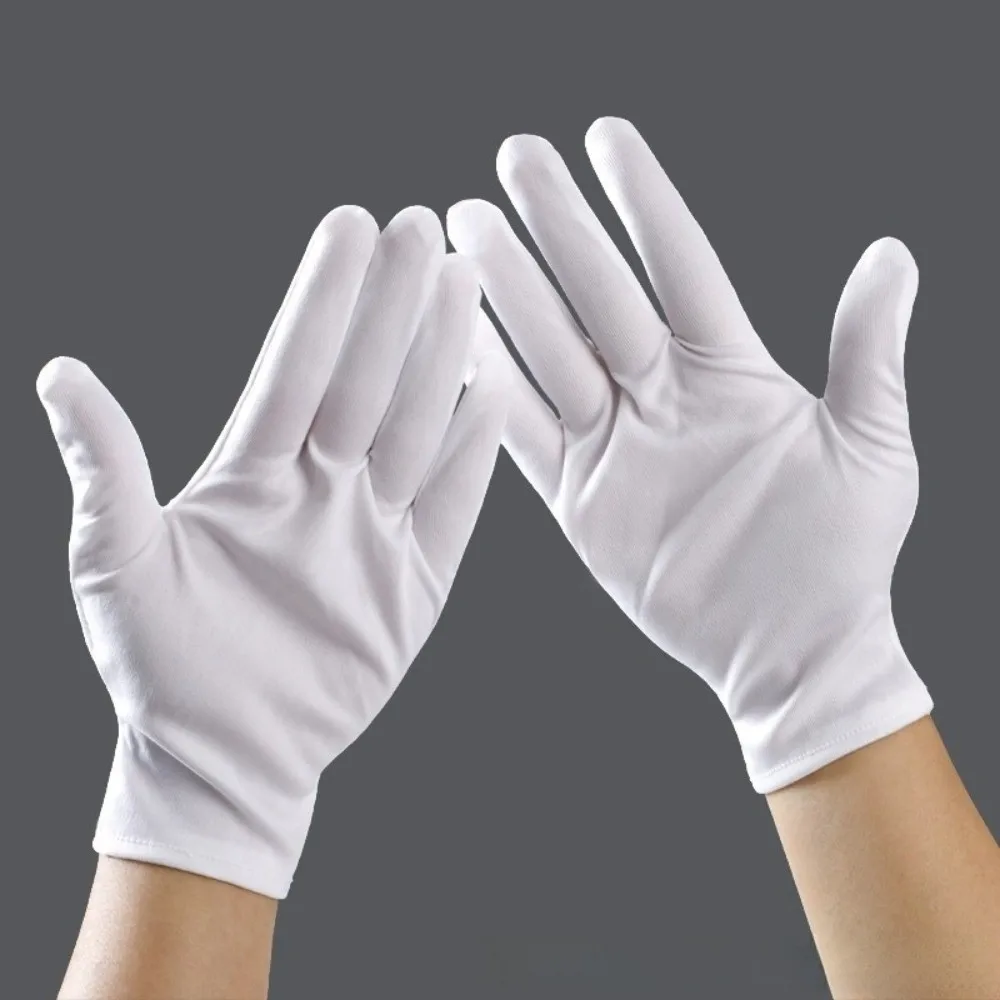 White Color White Work Gloves Household Cleaning High Stretch Ceremonial Gloves Tools Type Household Cleaning Gloves