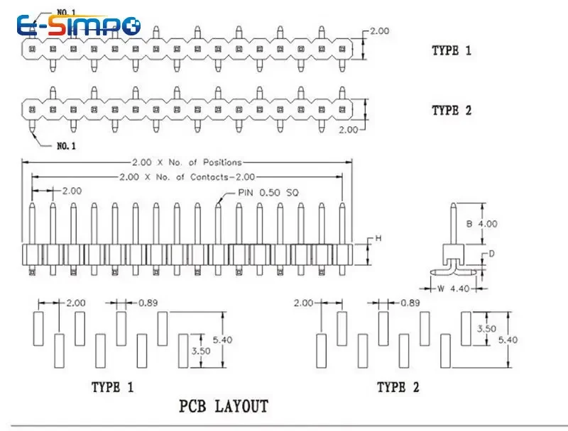 10pcs 2.0mm Pitch SMD 1*3P4P5P6P8P10P12P20P 40Pin Gold-plate Rohs PCB SMT Male PH4.3 T1 T2 Female Pin Header Socket Connector