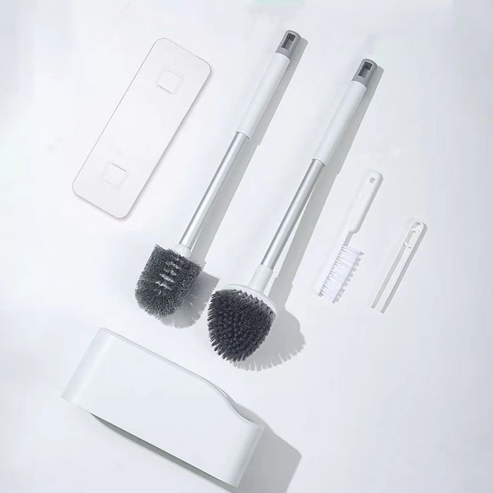 

4 in 1 Wall Hanging Toilet Brush Kit Toilet Brush and Holder Set Bathroom Accessories for Bathroom RV Deep Cleaning