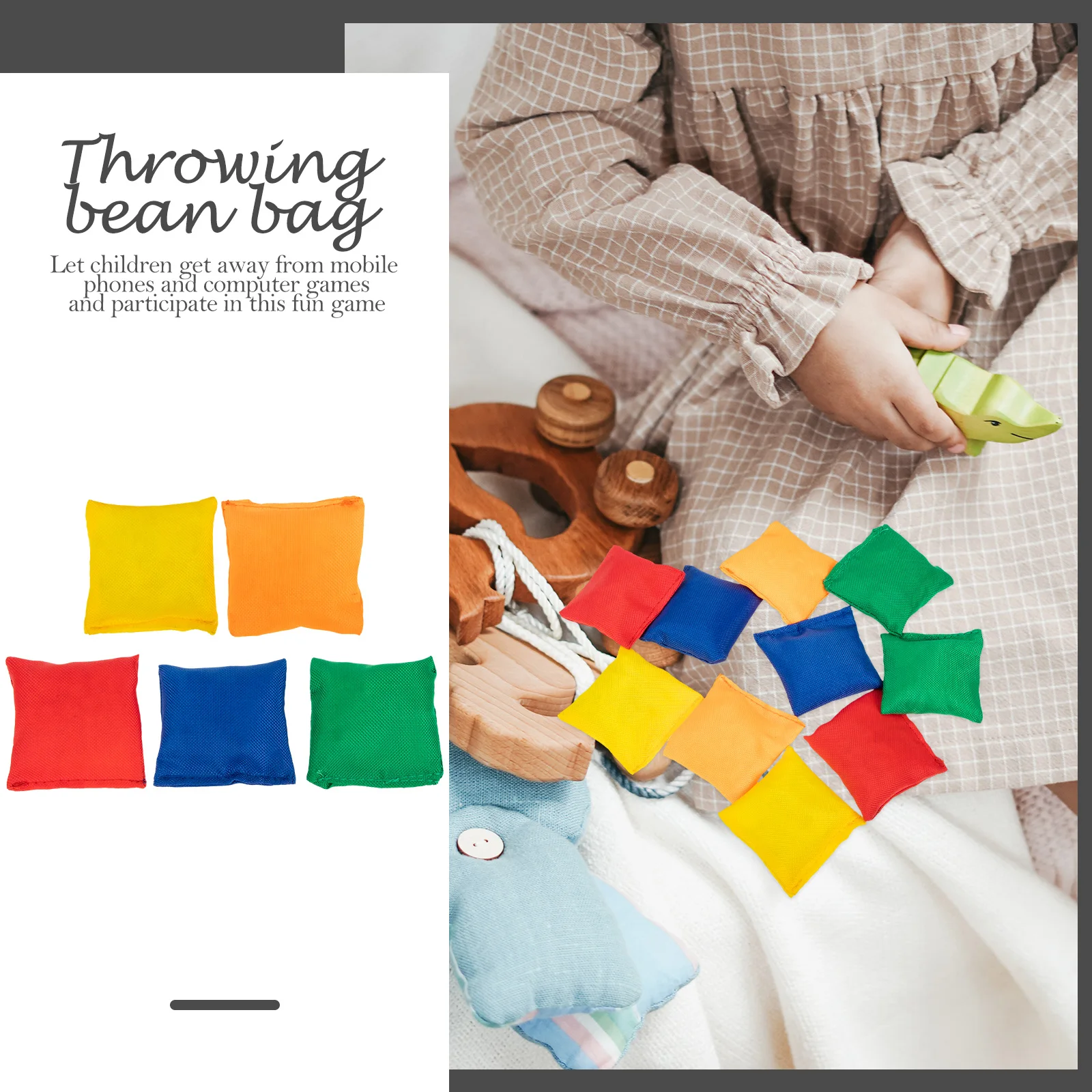 10-teilige Mini-Sitzsäcke, bunt, tragbar, Stoff-Sandsack, Wurfspielzeug für Kinder, interaktives Spielzeug für Spaß, Sport, Outdoor, Familienspiel – Detail 5