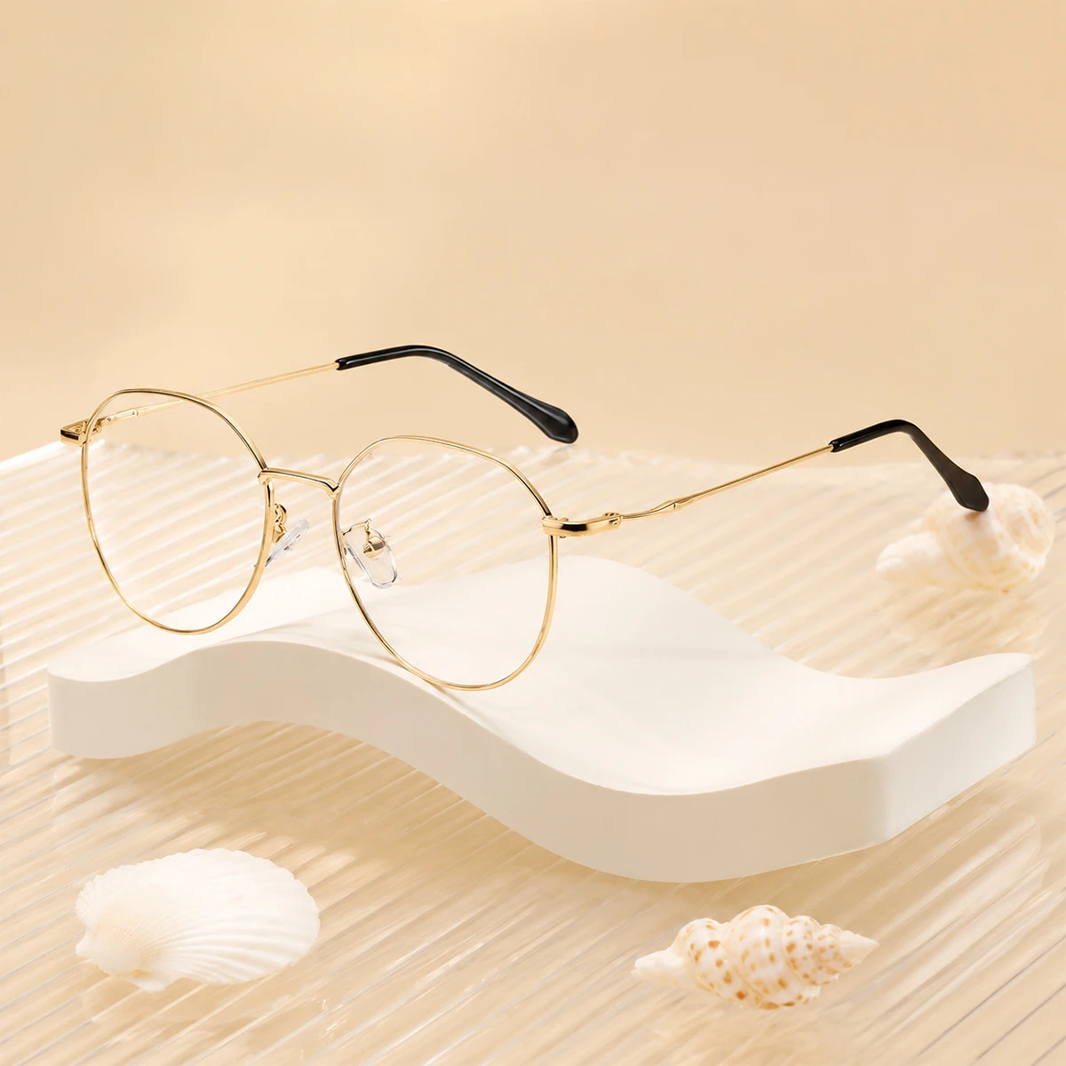 1pc Ultra Thin Round Anti Blue Light Glasses Non-Prescription Clear Lens Eyeglasses for Women Light Eyewear Daily Street Casual