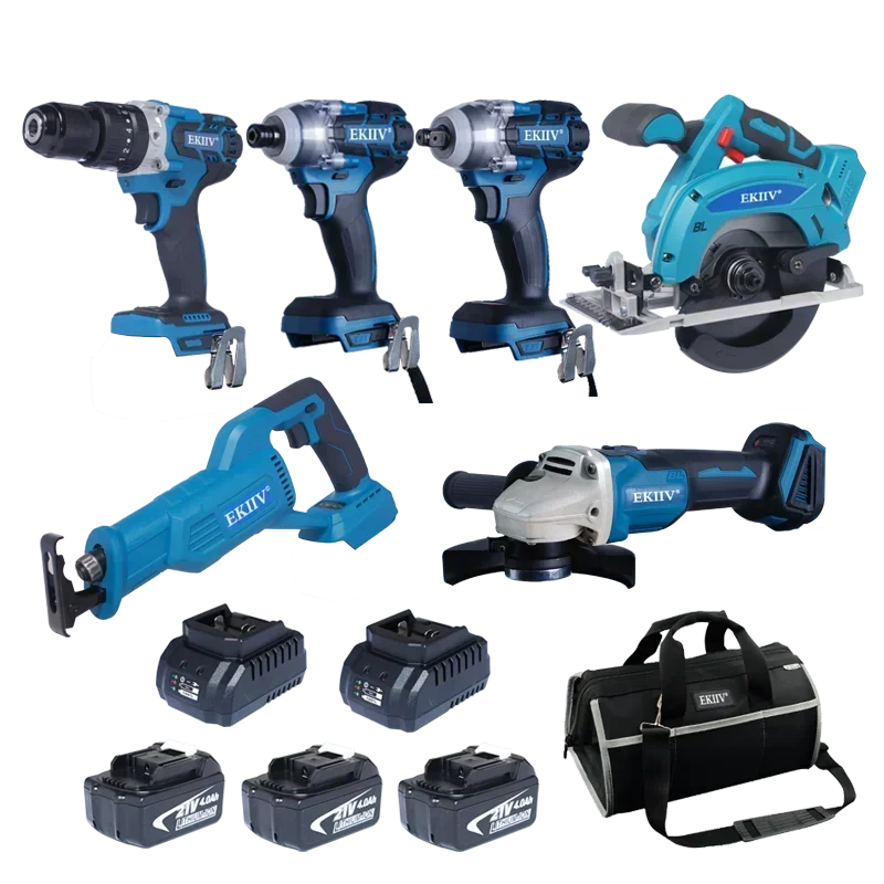 21V elektrisch gereedschap set elektrische hamer slagmoersleutel boormachine complete originele vervanging lithium-ion draadloze combokit