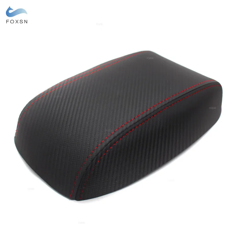 For Audi A3 2017 2018 Microfiber Leather Carbon Fiber Texture Car Interior Center Console Lid Armrest Box Cover Trim sticky type