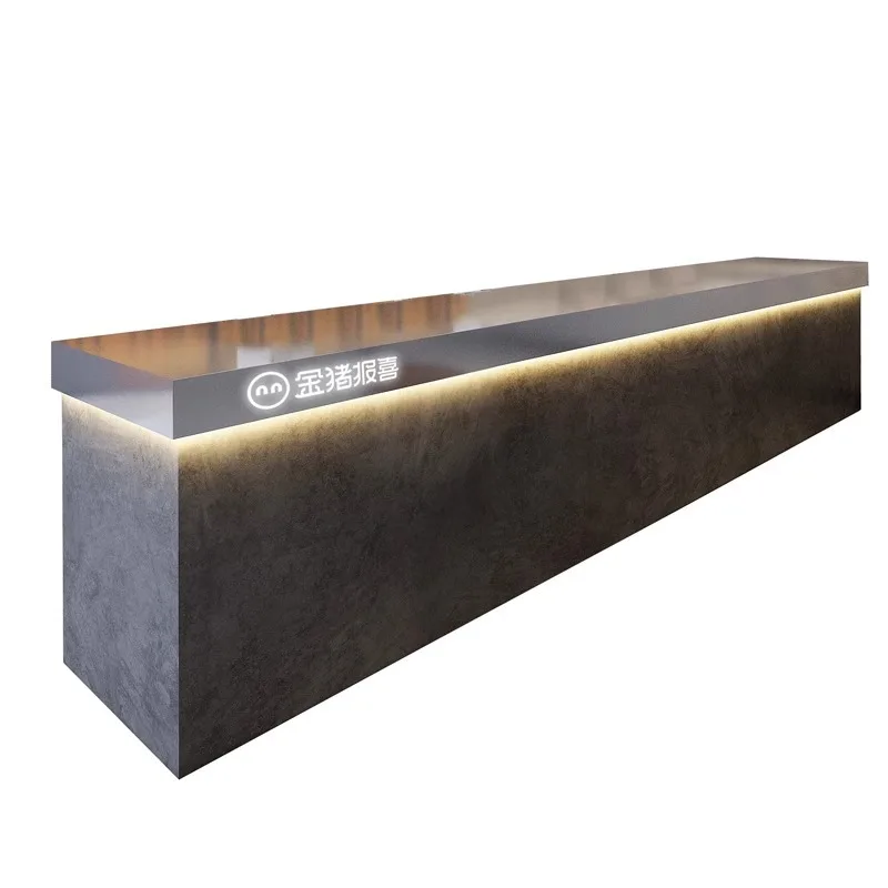 Stainless steel checkout page Casual retro reception desk Cafe Milk tea shop Clothing store Reception desk