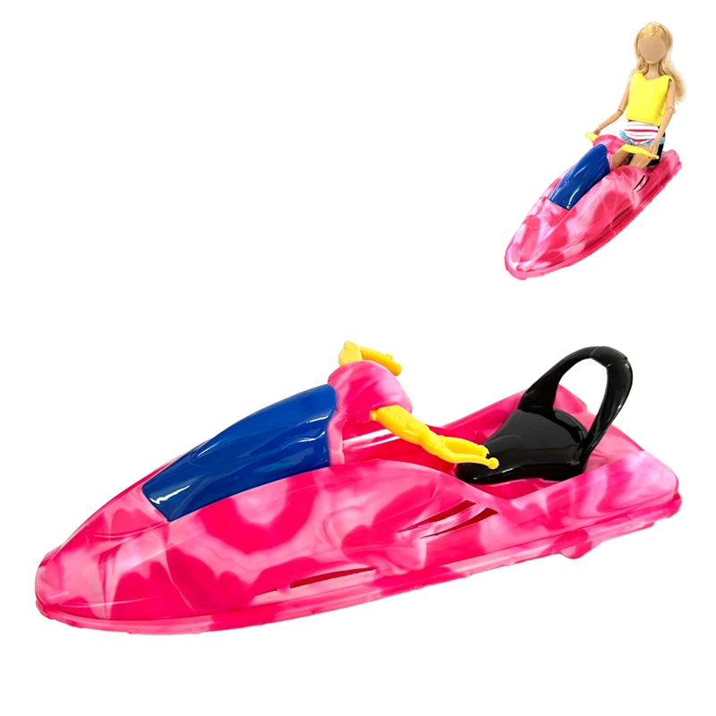 1 Set Fashion Camp Toy Funny Kayak + Paddle Pop Beach Sports Boat For Barbie Doll AccessoriesDIY Girl Children Game Birthday