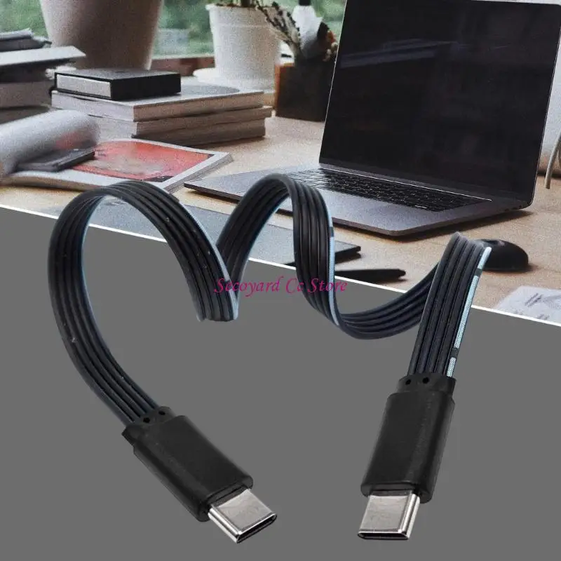 N3UC Type C Flat Flexible Cable 45W Fast Charging 480Mbps Data Transfer for Drones Tablets Gaming