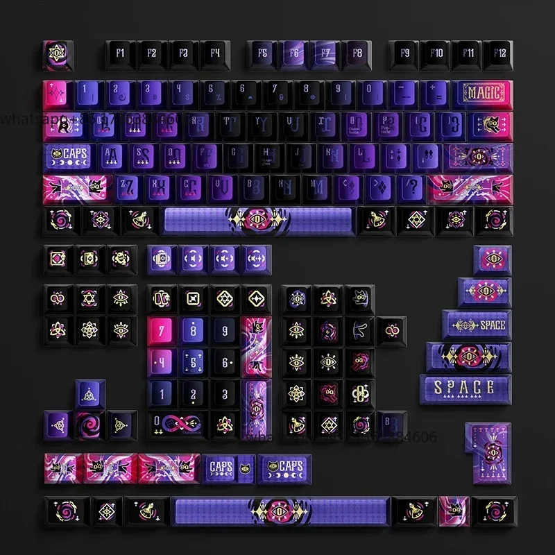 Miao Keycaps Metallic Paint PBT Keyboard Keycaps Customization Heat Sublimation Game Esports 144 Key