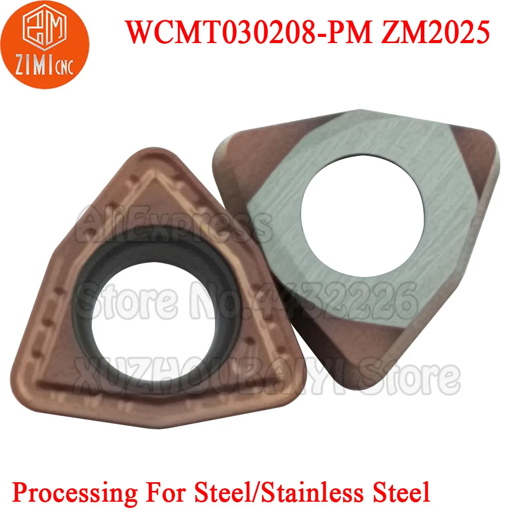 10pcs WCMT030208-PM ZM2025 WCMT030208 PM WCMT 030208 Carbide U Drill Inserts Indexable Turning Tools Cutter Lathe U-Drill Blade
