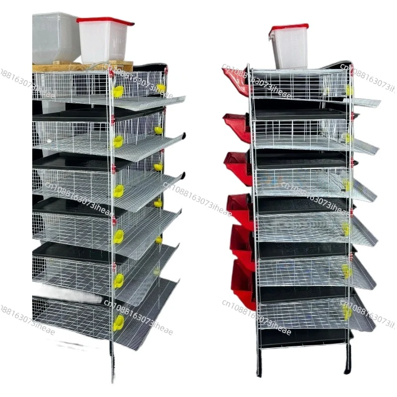 Automatic Quail Cage, Vertical Stackable Layer with Feeder Waterer & Egg Collector, Manure Cleaning System for Farming Equipment