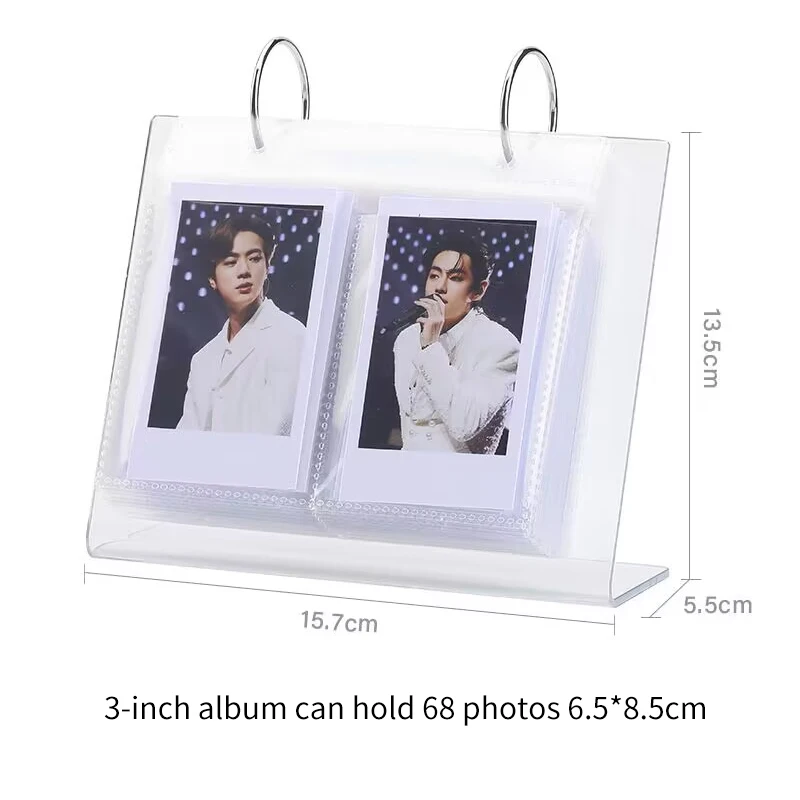 Ins Flip Photo Frame Acrylic Desktop Standing Mini Calendar Polaroid Album 3 Inch 4 Inch 5 Inch 68 Frame Photo Display Stand