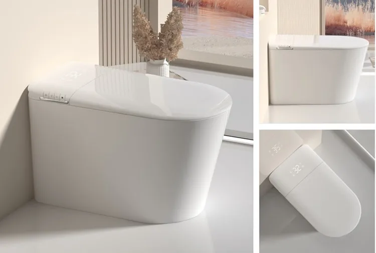 Auto Flush Intelligent Toilet S-Trap Ceramic One Piece Bidet Smart WC Floor Mounted Bathroom Commode