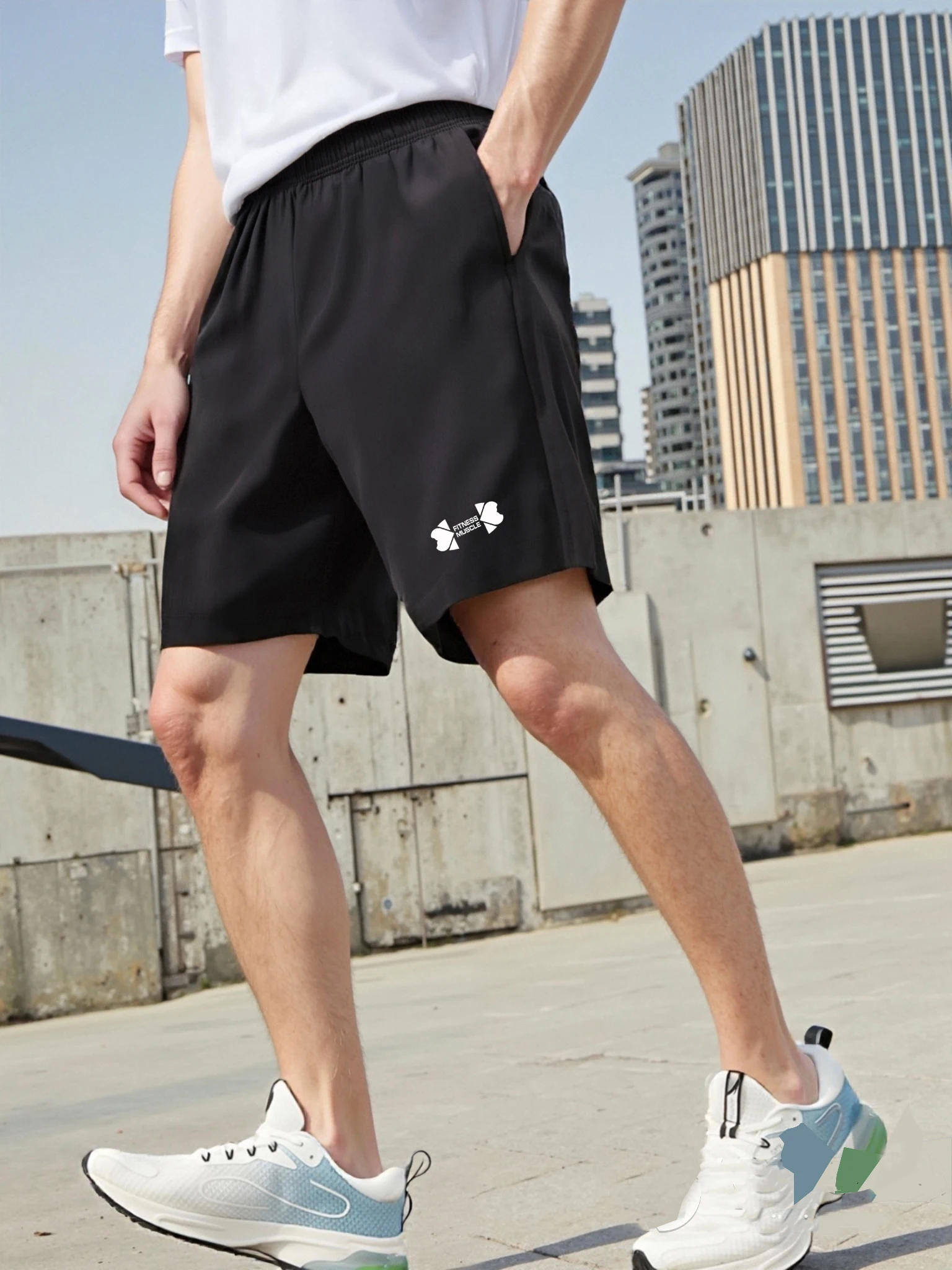 

Мужские спортивные шорты для спортзала, дышащие, быстросохнущие эластичные шорты, мужские модные спортивные шорты для бега и фитнеса