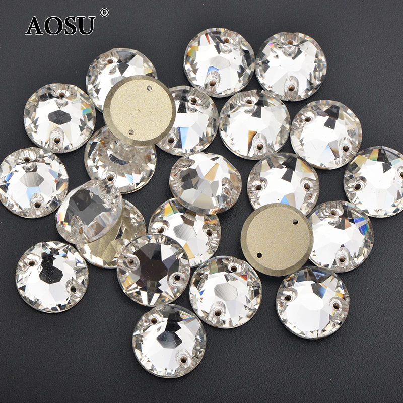 JUNAO 8mm 10mm 12mm cucito K9 cristallo di vetro AB Strass Flatback Round Strass diamante cucito pietre di cristallo per vestiti fai da te