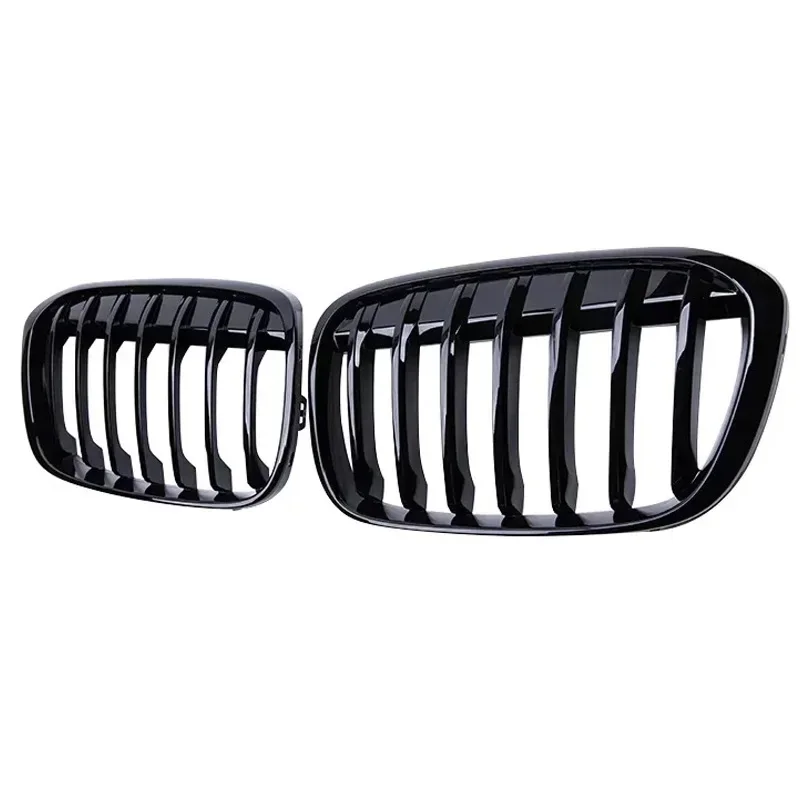 For BMW X1 F48 F49 Glossy Black Grille Car Front Kidney Grill Grilles Racing Grills Single Line Grille 2016-2019 Accessories