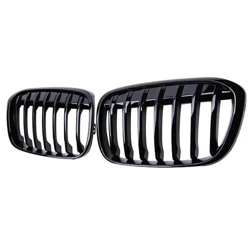 Imagen 2 del producto Para BMW X1 F48 F49 rejilla negra brillante rejillas de parrilla delantera de coche parrillas de carreras rejilla de una sola línea 2016-2019 Accesorios