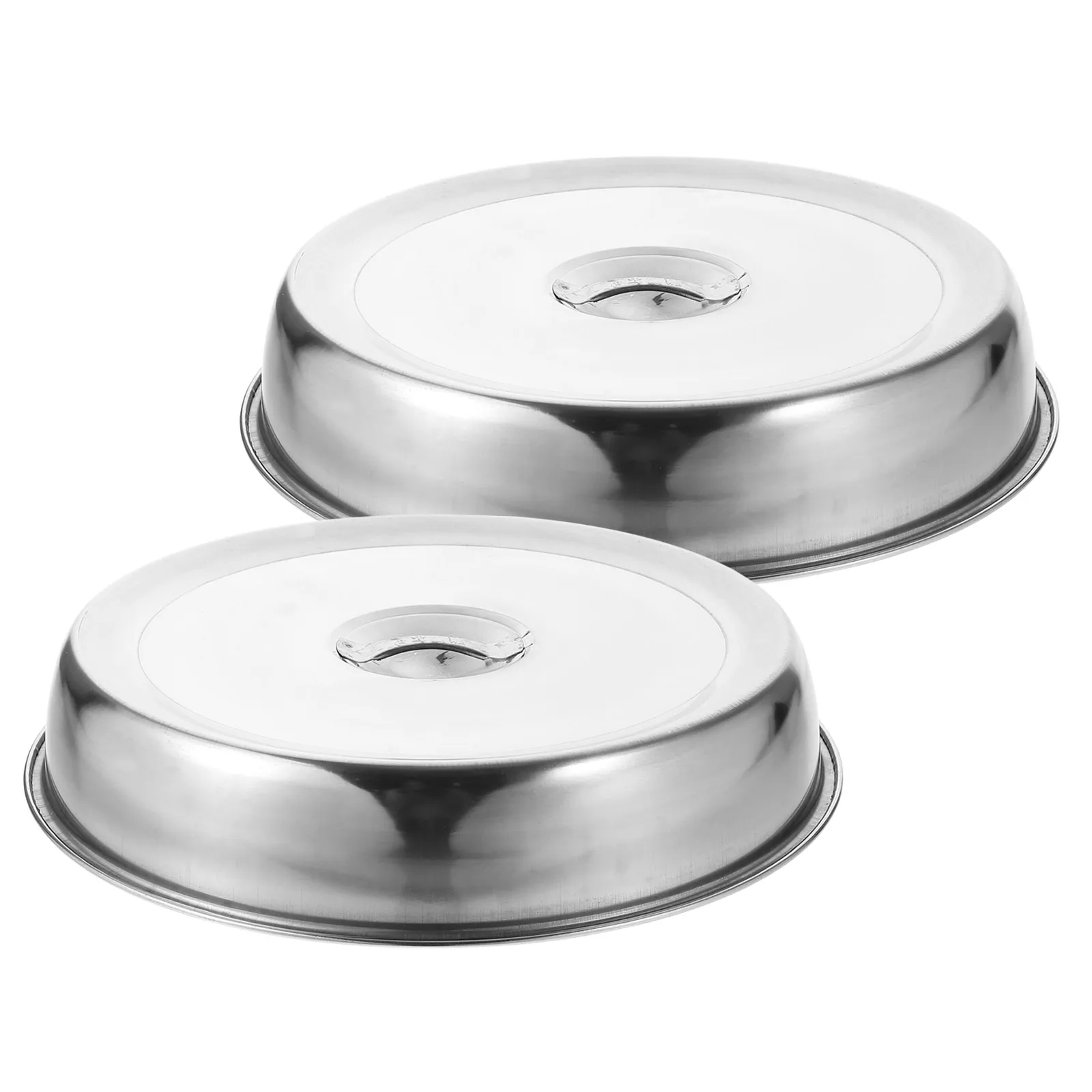 

2pcs Stainless Steel Pot Lid 24cm Grilling Cover Steaks Food Bbq Home Protective Dish Metal Kitchen Cookware Parts