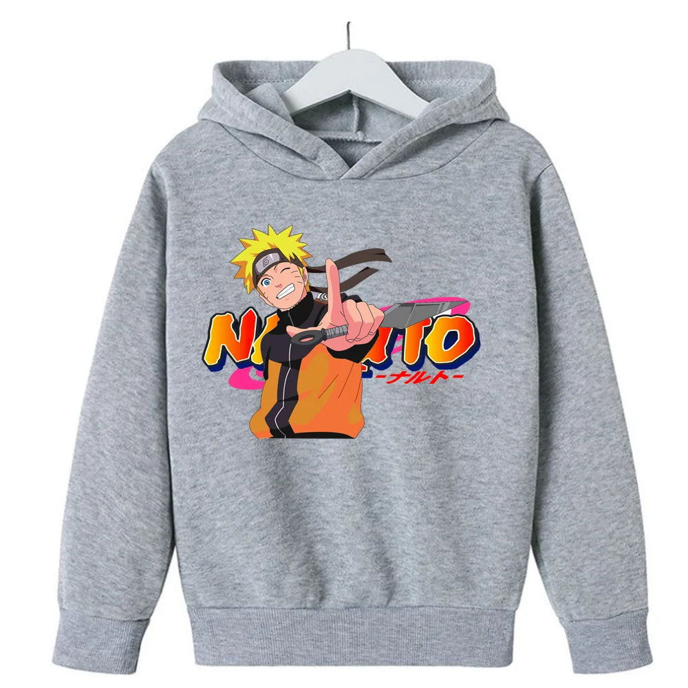 Sudadera con capucha de dibujos animados de Naruto para niños y niñas, suéter deportivo de Anime japonés, disfraz de Cosplay, jerséis para niños, Tops, novedad de 2024