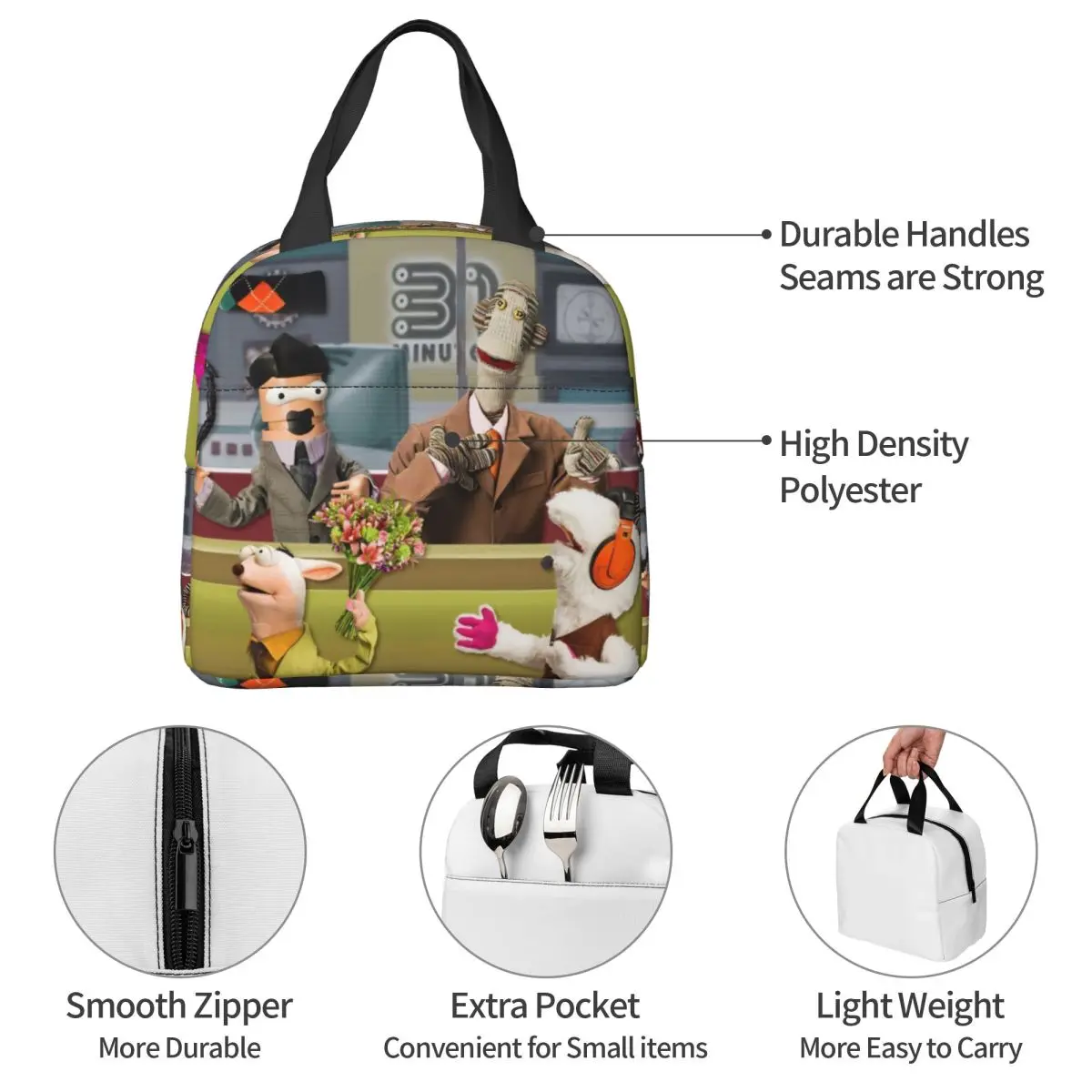 31 دقيقة تشيلي كوميديا معزول أكياس الغداء قدرة عالية الكرتون حاوية الغداء حقيبة حرارية حمل علب الاغذية كلية السفر #5