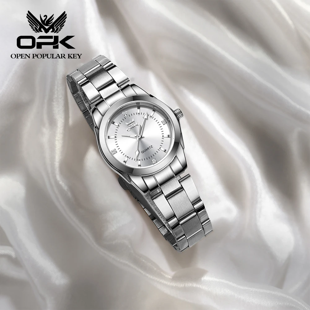 OPK 6002 Women's Watches Original Simple Elegant Quartz Watch Waterproof Luminous Ladies Watches Stainless Steel Reloj Mujer