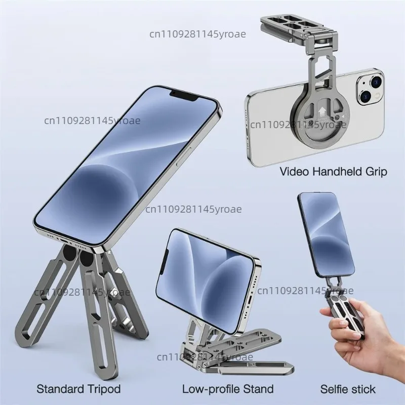 Foldable Magnetic Handset Stand Arca‑Plate 1/4‑20 Cold‑Shoe Desktop Shooting Peripheral Component