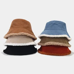 Winter Cotton Solid Warm Fisherman Hat Bucket Hat Outdoor Travel Sun Cap For Men And Women 202