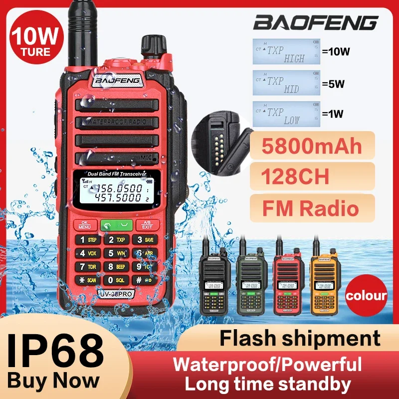 

Baofeng-UV-98PRO Waterproof Walkie-talkie, UV Air Antenna, IP68 Marine VHF High Power Hand Station, Self-Driving, Outdoor