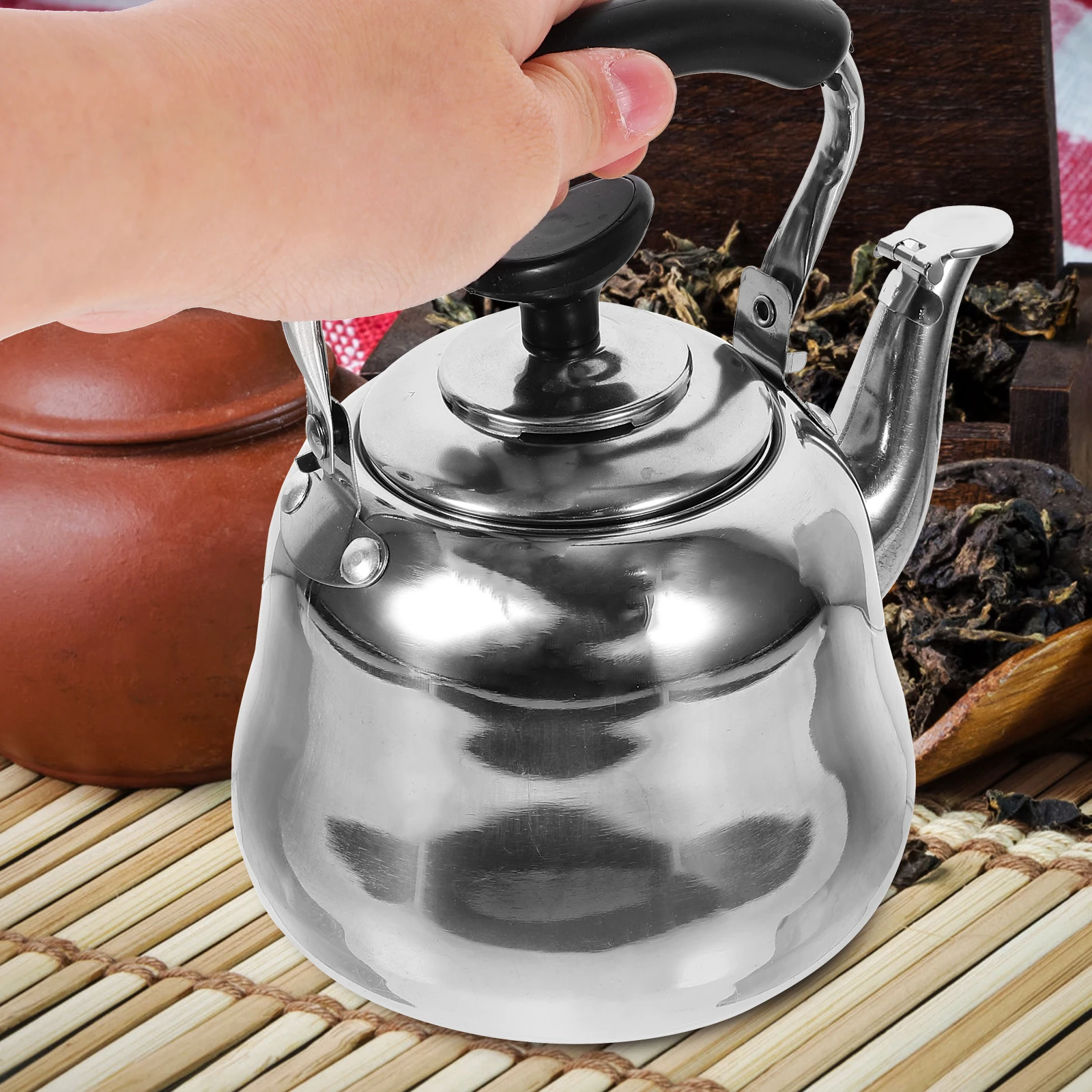 

Stainless Steel Stovetop Kettle Food Grade High Capacity Easy Storage Modern Design For Home Coffee Tea