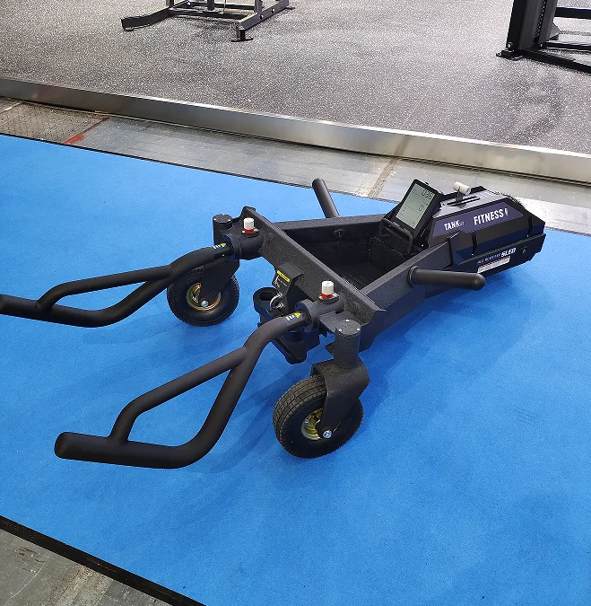 %a- Pro Resistance Tank Sled  Plate Loaded Machine Pull& Push Power Training with Swivel Wheels LCD Monitor
