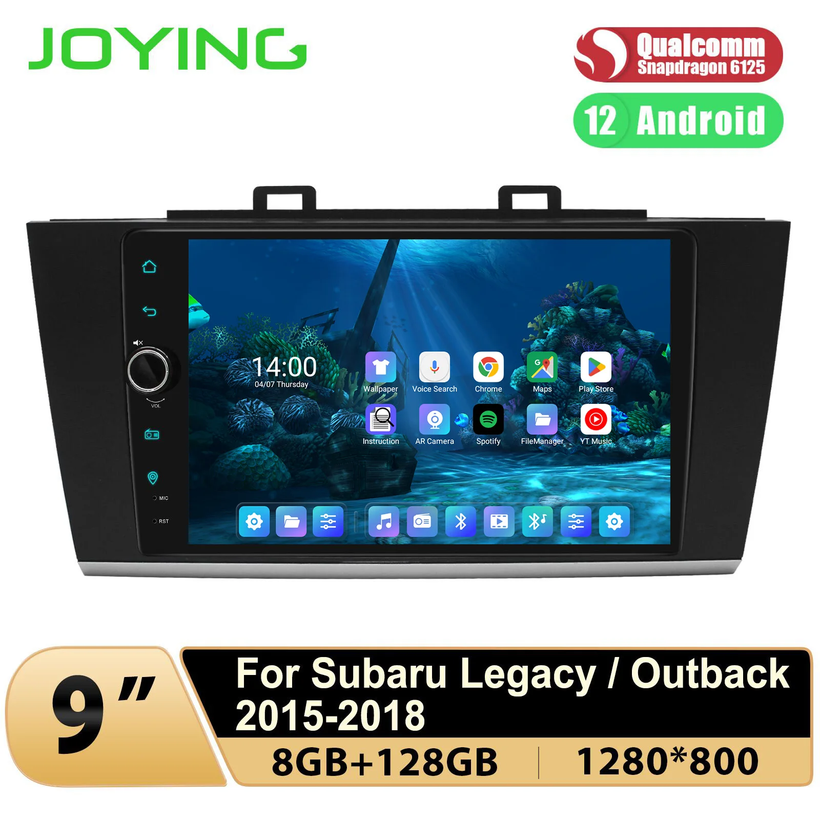 JOYING Plug and Play 9 Inch Car Radio Stereo Head Unit With Carplay Android Auto For Subaru Legacy Outback 2015 2016 2017 2018