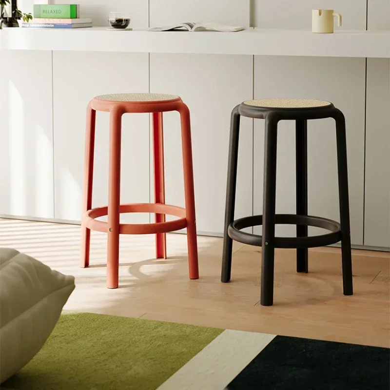Nordic criativo plástico casa barra cadeira restaurante lazer confortável cadeira de jantar simples empilhável fezes varanda sapato banco