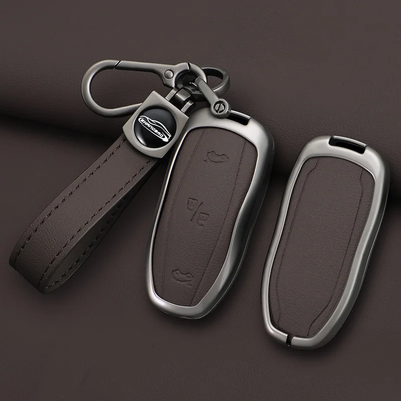 Car Zinc Alloy Fob Smart Remote Key Case Cover Holder For Tesla Model 3 Model S Model Y Model X Protector Keychain Accessories