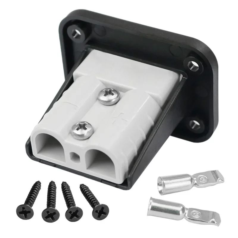 Charging Battery Connector 50A Flush Mount Anderson Plug Kit Mounting Bracket Panel Cover Accessories For Caravan Camper Boat