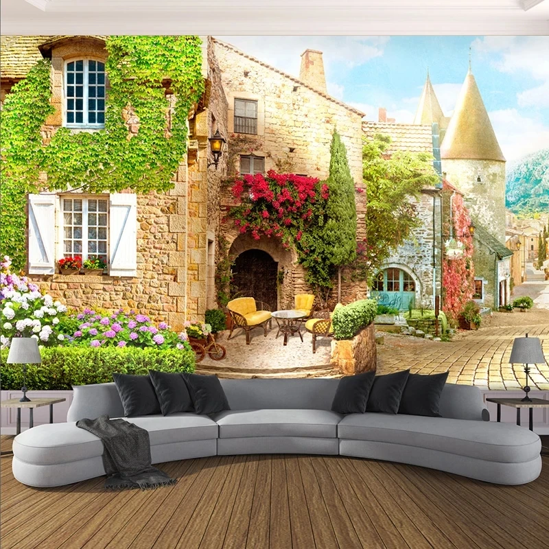 Customized Photo Wallpaper 3D Stereo European Street Landscape Mural Restaurant Cafe Living room sofa TV background wall bedroom
