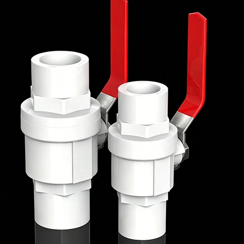 PVC Ball Valve with Steel Handle 4 Points 6 Points Water Shutoff Valve Pipe Fittings 20mm 25mm 32mm 40mm 50mm 63mm