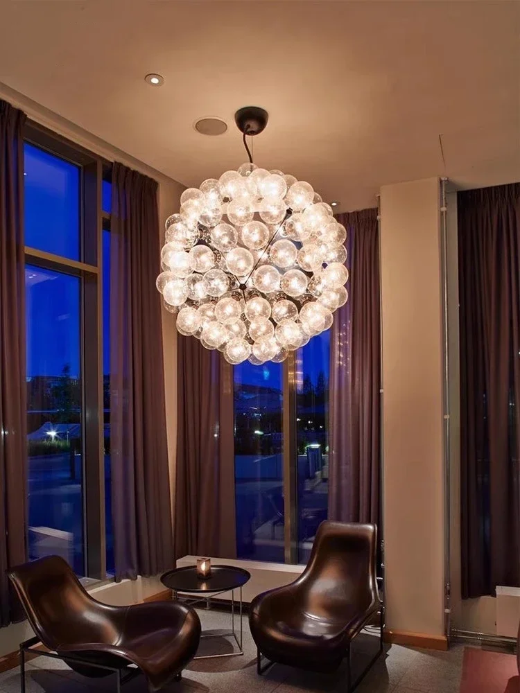 designer italiano taraxacum clear glass bubble chandelier iluminacao led suspensa sala de estar bar villa restaurante decoracao de iluminacao pendente 01