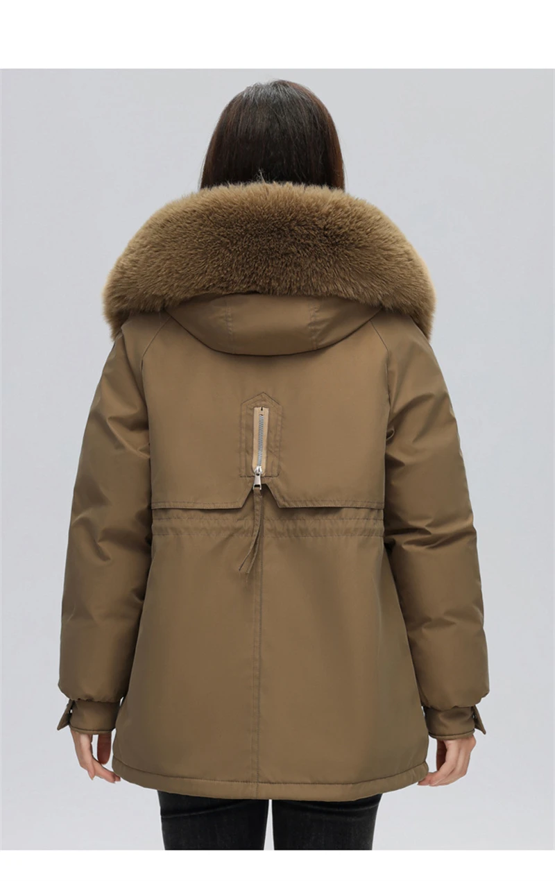 Winter Coat New Women's Thick Cotton Jacket Women's Medium Long Korean Version Fur Collar Coat Female Warm Parka Overcoat