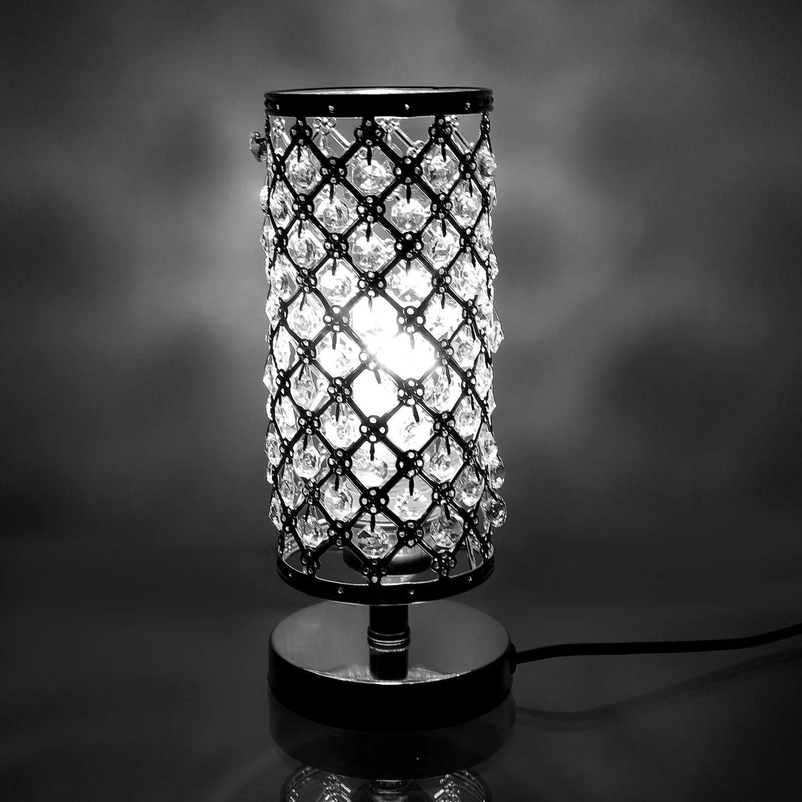 

Crystal Table Lamp Decorative Living Room Silver Ornament Indoor Light Atmosphere Small Night Light Stable Structure