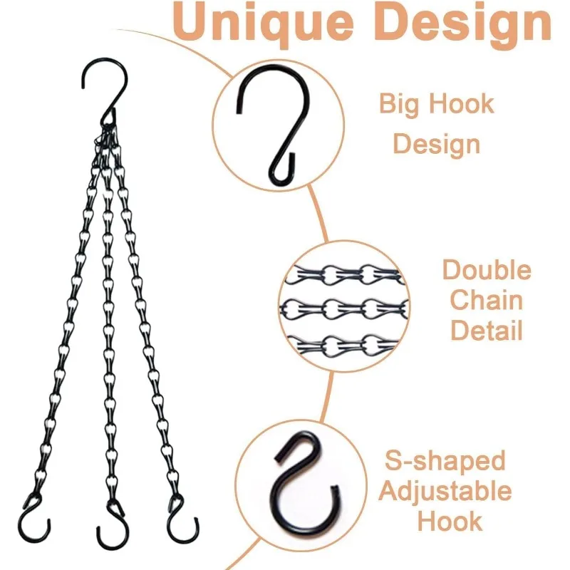 5 Pcs Hanging Basket Chains,3 Heavy Flower Basket Chains,For Hanging Plants Chain for Hangings Baskets,for Bird Feeders Planters