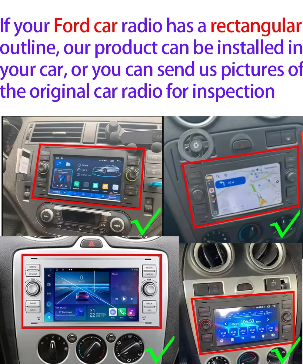 For Ford Mondeo S-max Focus C-MAX Galaxy Fiesta Transit Fusion Connect Kuga Carplay Android 15 Video Car Radio DSP Stereo DVD 2k
