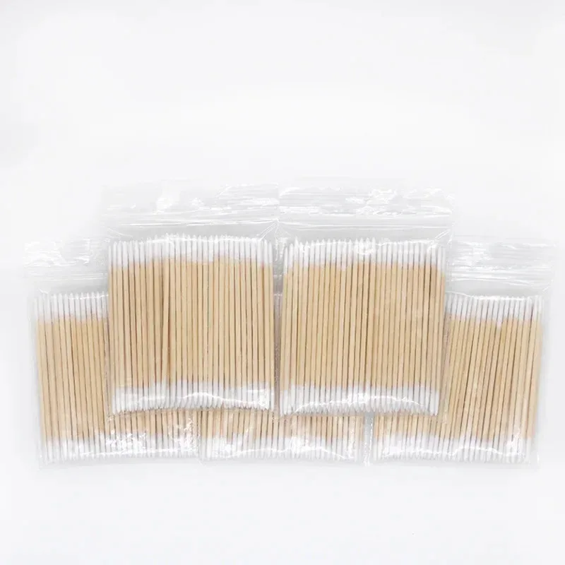 100/300 Uds hisopo de algodón de doble cabeza maquillaje de mujer punta de bastoncillos de algodón para palos médicos de madera limpieza de nariz y oídos herramientas de cuidado de la salud