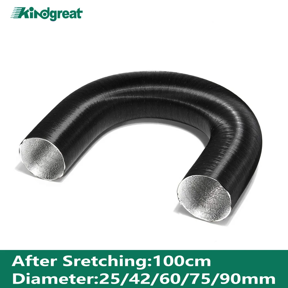 Diameter 25/42/60/76/90mm Aluminum Foil Warm Air Ducting Intake Outlet Exhaust Corrugated Hose Pipe For Webasto Eberspacher